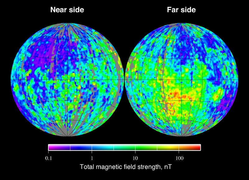 The Moon's magnetic "crazy-quilt." Photo credit: Mark A. Wieczorek, Wikimedia Commons