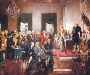 "Scene at the signing of the Constitution," Howard Chandler Christy, 1940

Source: http://www.teachingamericanhistory.org 